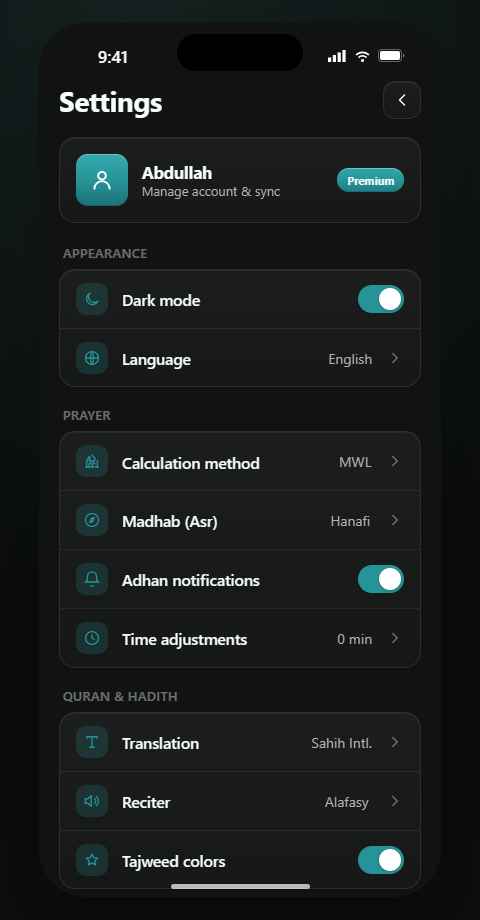 Appearance settings